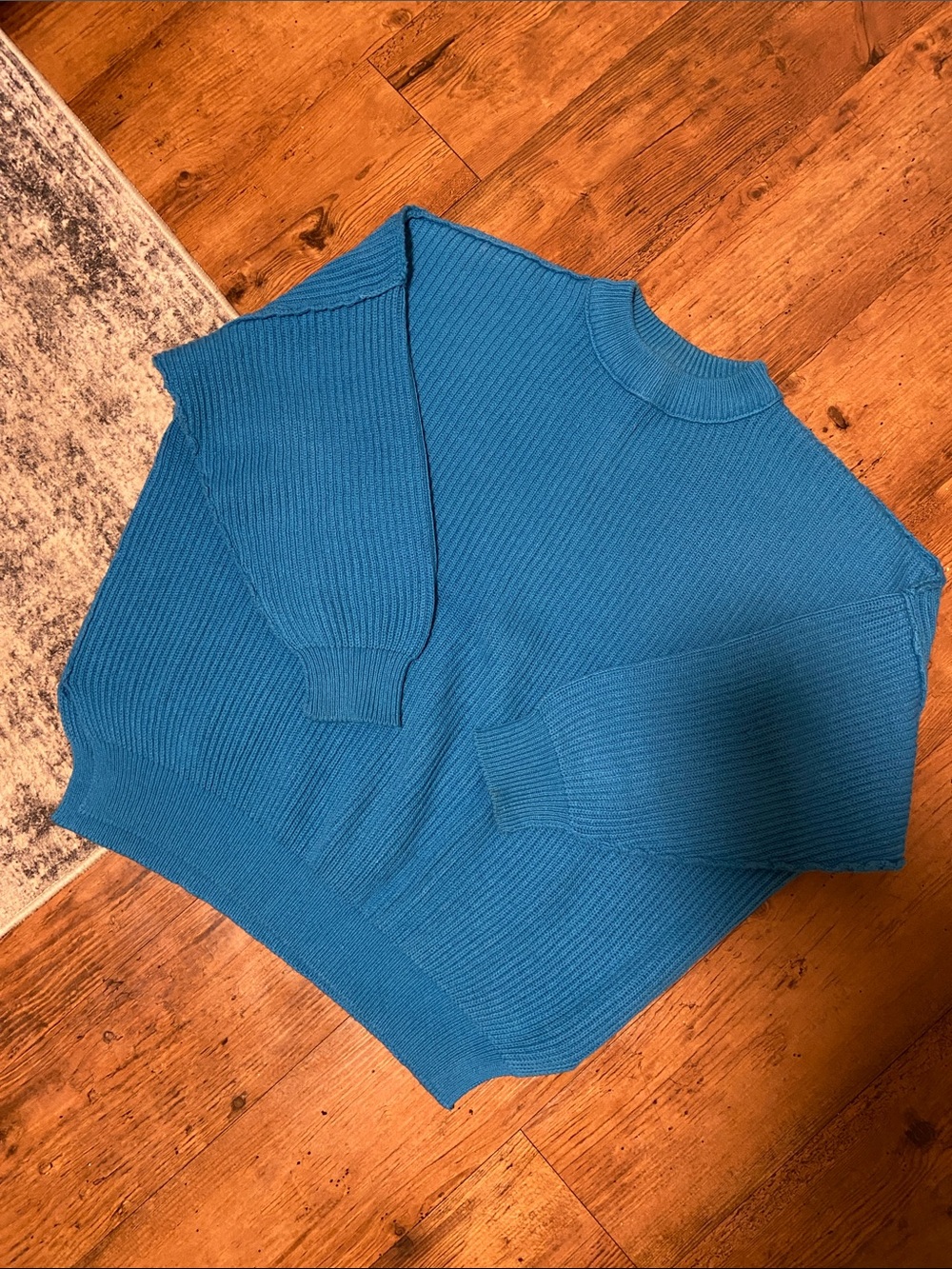 asos bright blue pullover oversized sweater